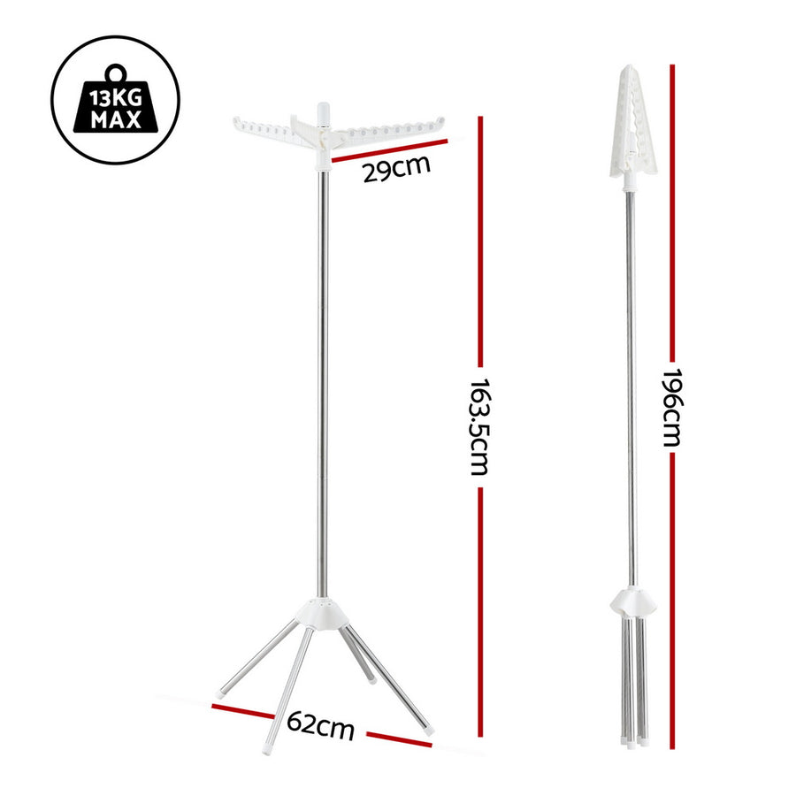 Artiss Clothes Rack Airer Rotatable Hanger Foldable 163cm