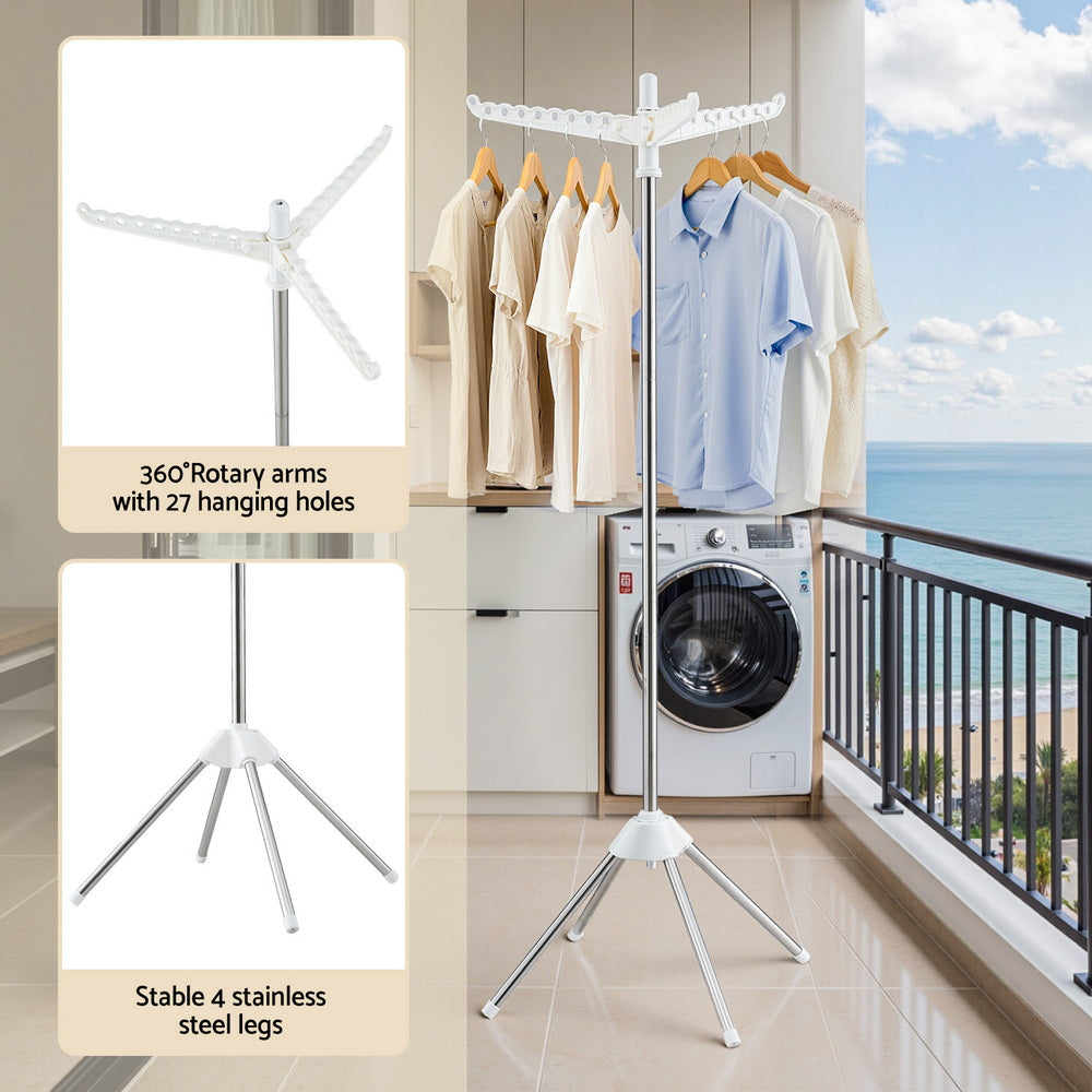 Artiss Clothes Rack Airer Rotatable Hanger Foldable 163cm