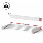 Artiss Set of 2 Clothes Rack Wall Mounted Airer Foldable White