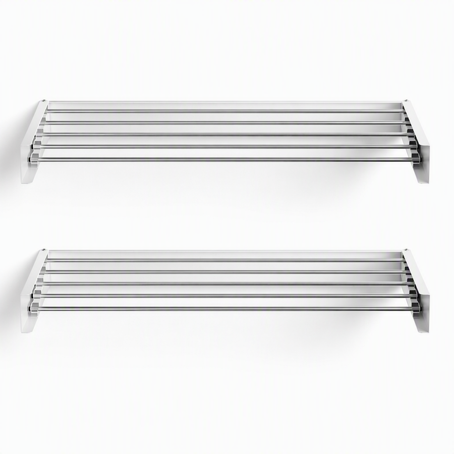 Artiss Set of 2 Clothes Rack Wall Mounted Airer Foldable White