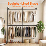 Artiss Industrial Pipe Clothing Rack Garment Clothes Display Stand Wall Mounted - 45-Degree Angle