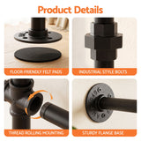 Artiss Industrial Pipe Clothing Rack Garment Clothes Display Stand Wall Mounted - Low Angle