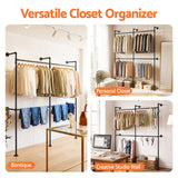 Artiss Industrial Pipe Clothing Rack Garment Clothes Display Stand Wall Mounted - Extra Image