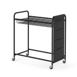 Artiss Pants Trolley Mobile Clothes Rack Clothing Stand with 30 Hangers Wheels Storage Organizer Bag - Front View