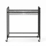 Artiss Pants Trolley Mobile Clothes Rack Clothing Stand with 30 Hangers Wheels Storage Organizer Bag