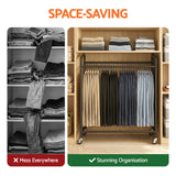 Artiss Pants Trolley Mobile Clothes Rack Clothing Stand with 30 Hangers Wheels Storage Organizer Bag - Low Angle