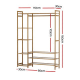 Artiss Wardrobe Clothes Rack Airer Coat Stand - Top-Down View
