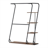 Artiss Wardrobe Clothes Rack Airer 4-Tier Walnut - Side View