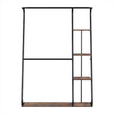 Artiss Wardrobe Clothes Rack Airer 4-Tier Walnut - 45-Degree Angle