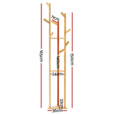 Bamboo 3-Tier Garment Rack with 9 Hooks and Tree Design