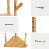 Artiss Clothes Rack Airer Coat Stand 9 Hooks Bamboo - Low Angle