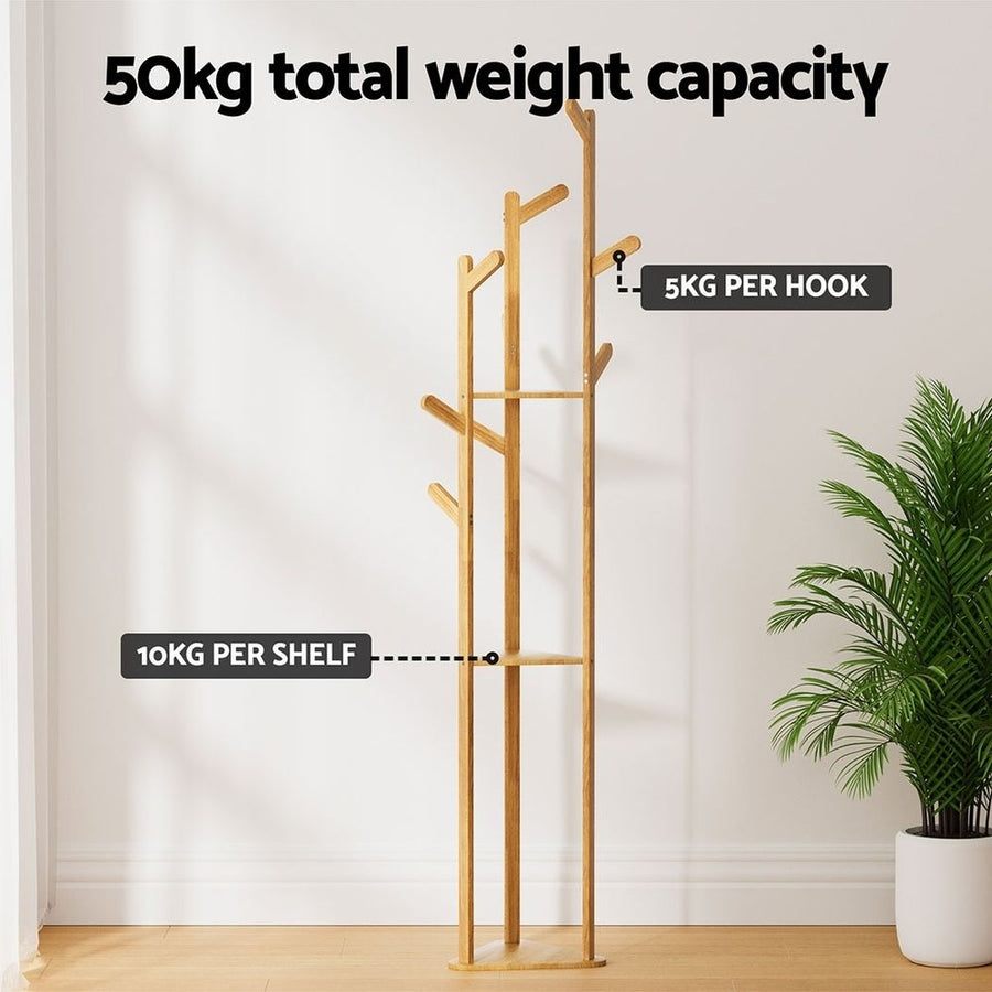Artiss 2X Clothes Rack Airer Coat Stand 9 Hooks Bamboo