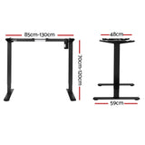 Artiss Electric Standing Desk Frame Only Height Adjustable 70KG Load Black - Front View