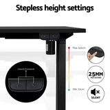 Artiss Electric Standing Desk Frame Only Height Adjustable 70KG Load Black - Top-Down View