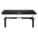 Artiss Standing Desk Motorised Black 120CM - Side View