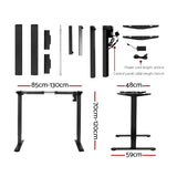 Artiss Standing Desk Motorised Black 140CM - Front View