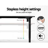Artiss Standing Desk Motorised Black 140CM - Top-Down View