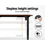 Artiss Standing Desk Motorised Walnut 140CM - Top-Down View