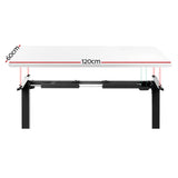 Artiss Standing Desk Motorised White 120CM - Side View