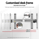 Artiss Electric Standing Desk Frame Only Height Adjustable 70KG Load Grey - 45-Degree Angle