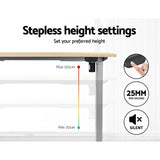 Artiss Standing Desk Motorised 120CM White Oak - Top-Down View