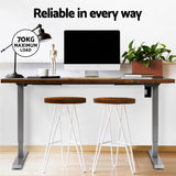 Artiss Standing Desk Motorised 120CM Rustic Brown - Rear View