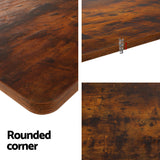 Artiss Standing Desk Motorised 140CM Rustic Brown - Top-Down View
