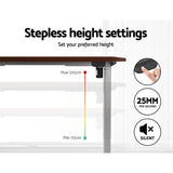 Artiss Standing Desk Motorised 140CM Walnut - Top-Down View