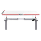 Artiss Standing Desk Motorised 120CM White - Side View