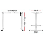 Artiss Electric Standing Desk Frame Only Height Adjustable 70KG Load White - Front View