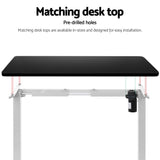 Artiss Electric Standing Desk Frame Only Height Adjustable 70KG Load White - Rear View