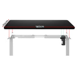 Artiss Standing Desk Motorised Sit Stand Desks Black 140CM - Side View
