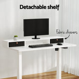 Artiss Electric Standing Desk with Storage Shelf Drawer Office Table 120CM - 45-Degree Angle