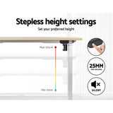 Artiss Standing Desk Motorised Sit Stand Desks White Oak 140CM - Top-Down View