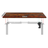Artiss Standing Desk Motorised Sit Stand Desks Rustic Brown 120CM - Side View