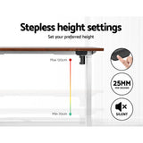 Artiss Standing Desk Motorised Sit Stand Desks Rustic Brown 120CM - Top-Down View