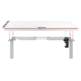 Artiss Standing Desk Motorised Sit Stand Desks White 120CM - Side View