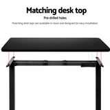 Artiss Standing Desk Frame Only Dual Motor Motorised Black - Rear View