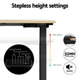 Artiss Standing Desk Motorised Dual Motor Oak 120CM - 45-Degree Angle