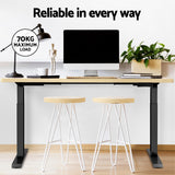 Artiss Standing Desk Motorised Dual Motor White Oak 140CM - Rear View
