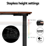 Artiss Standing Desk Motorised Dual Motor Rustic Brwon 120CM - 45-Degree Angle