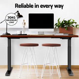 Artiss Standing Desk Motorised Dual Motor Walnut 120CM - Rear View