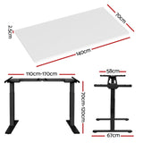 Artiss Standing Desk Motorised Dual Motor White 140CM - Front View