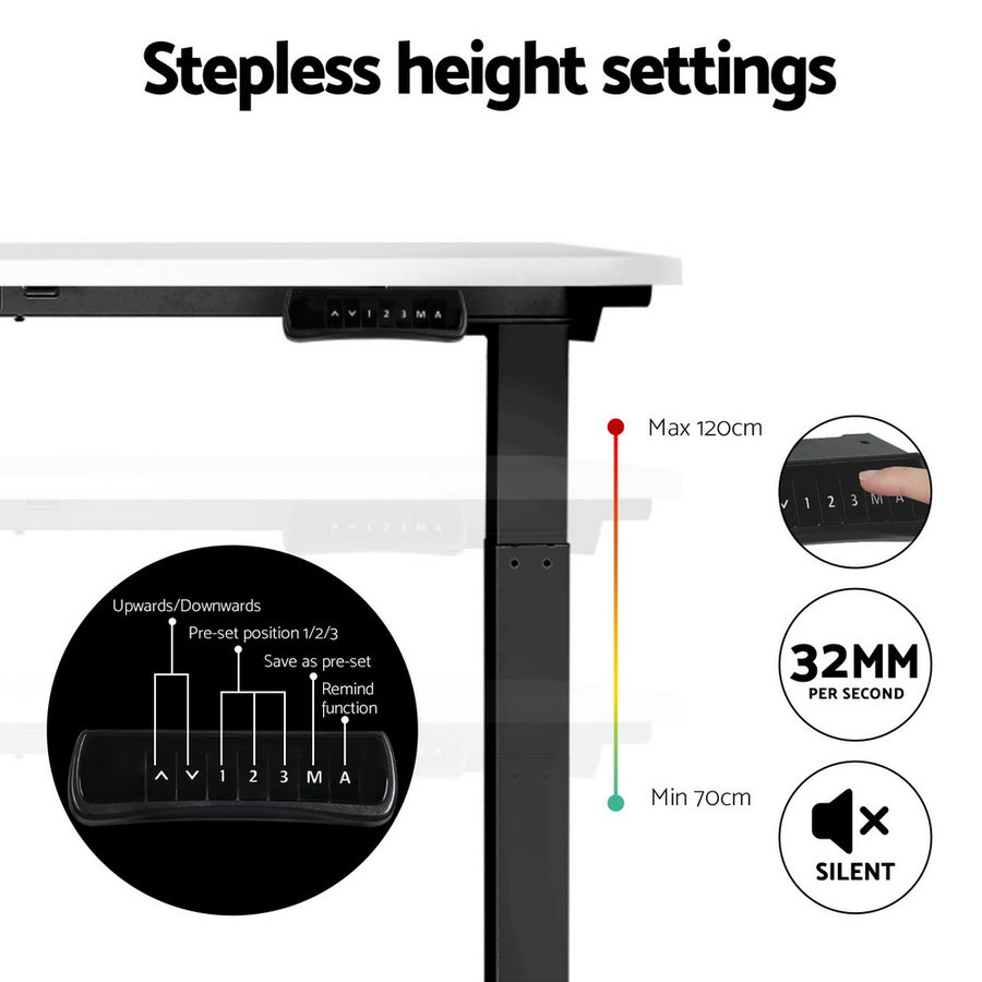 Artiss Standing Desk Motorised Dual Motor White 140CM, image 5