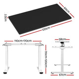 Artiss Standing Desk Motorised Dual Motor 120CM Black - Front View