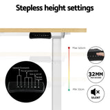 Artiss Standing Desk Motorised Dual Motor 120CM White Oak - 45-Degree Angle