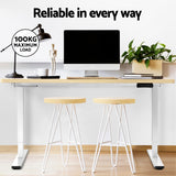 Artiss Standing Desk Motorised Dual Motor 120CM White Oak - Rear View
