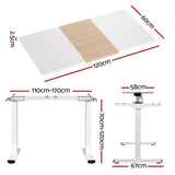Artiss Standing Desk Motorised Dual Motor 120CM - Front View
