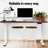Artiss Standing Desk Motorised Dual Motor 120CM Rustic Brwon - Rear View