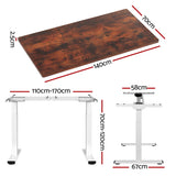 Artiss Standing Desk Motorised Dual Motor 140CM Rustic Brwon - Front View